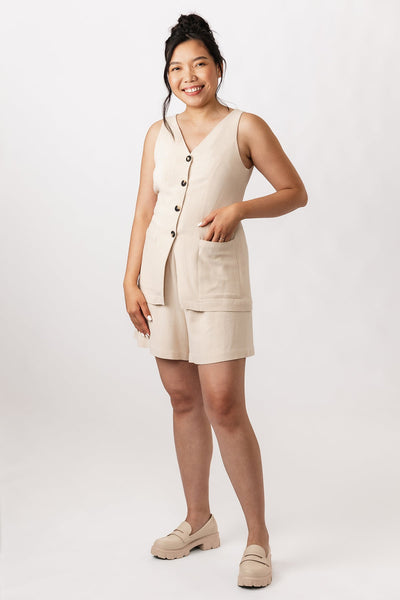 Asteri button down dress & vest