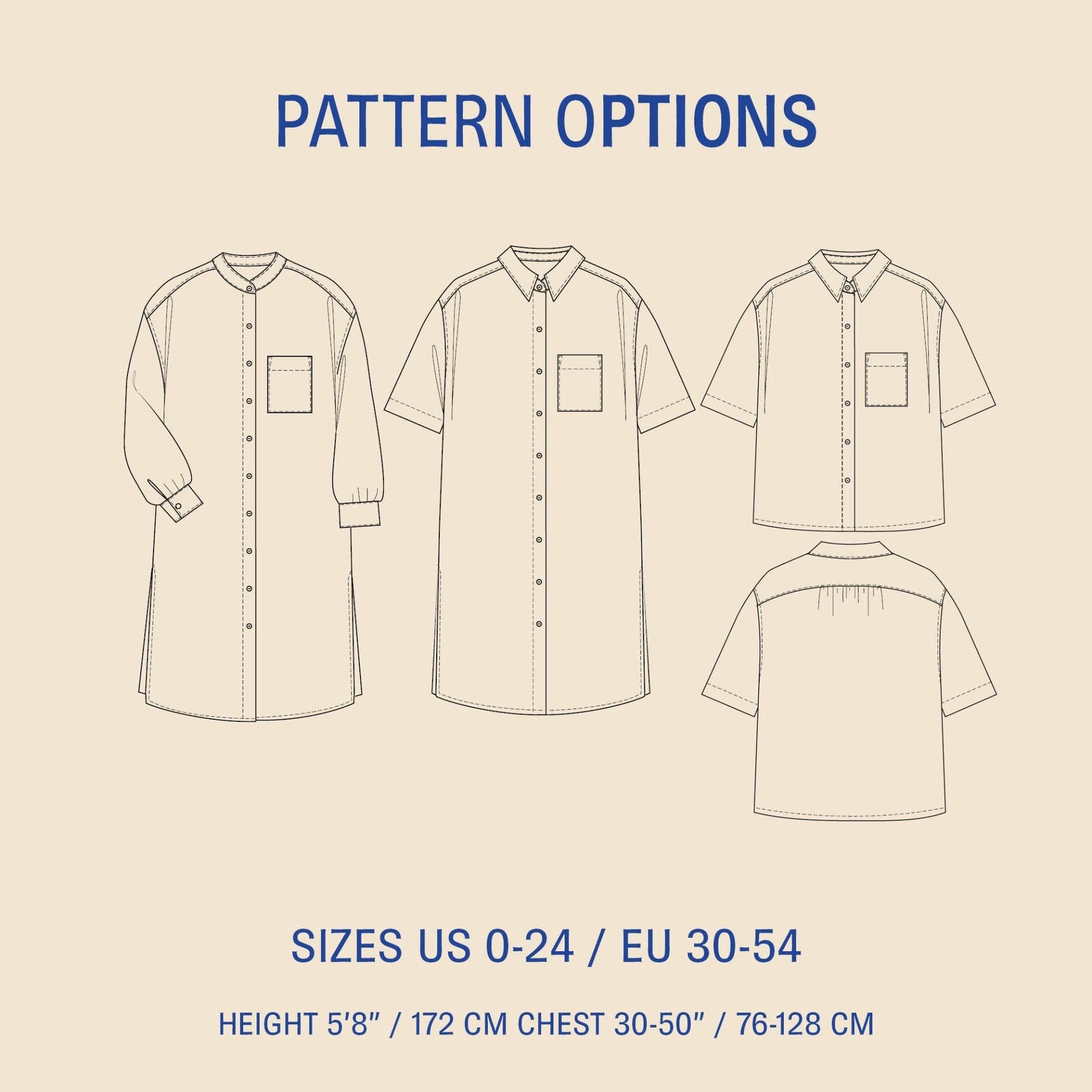 Big Shirt PDF Sewing Pattern | Oversized Shirt Pattern | Les Tissées
