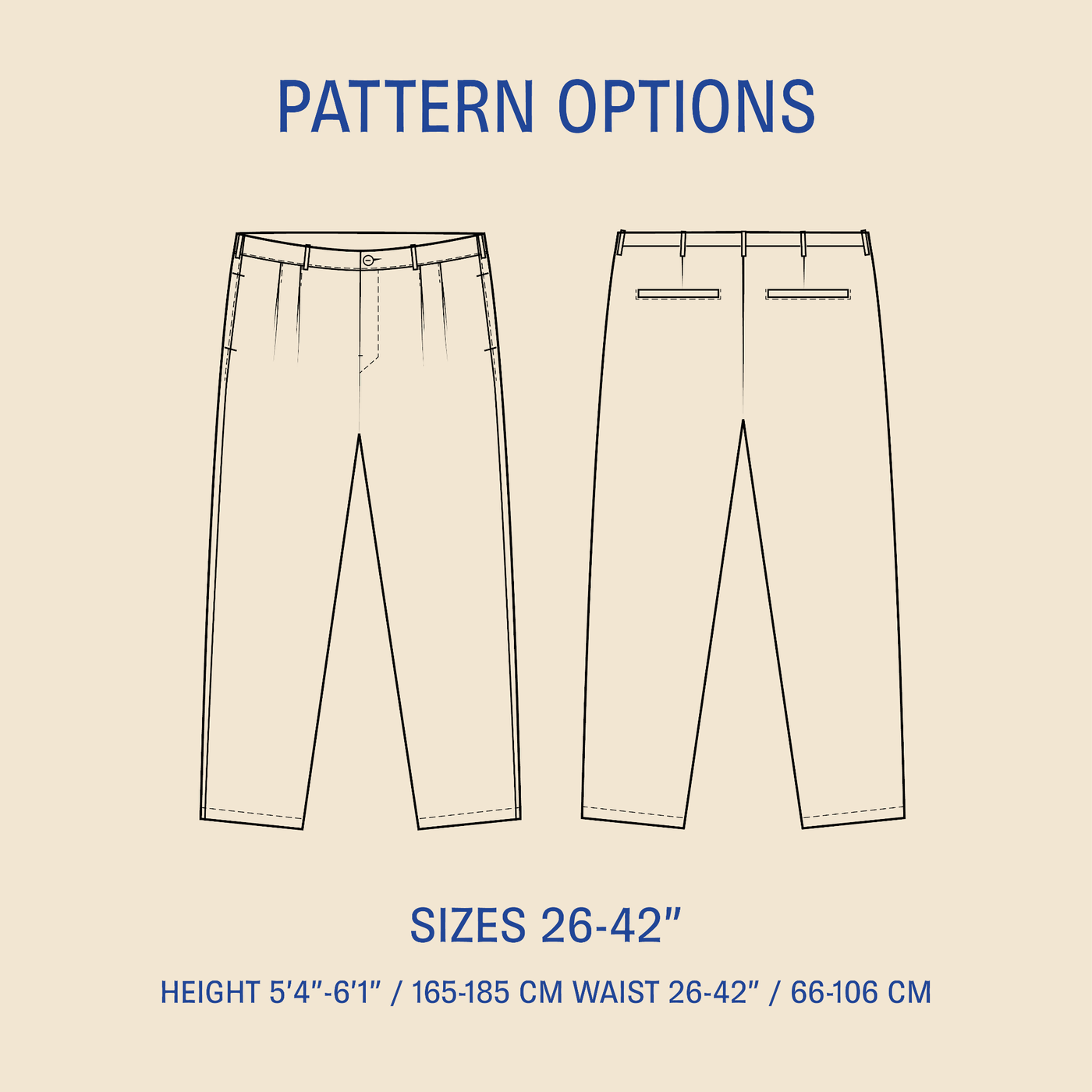PDF Sewing Pattern | Men's Pleated Pants | Wardrobe by Me