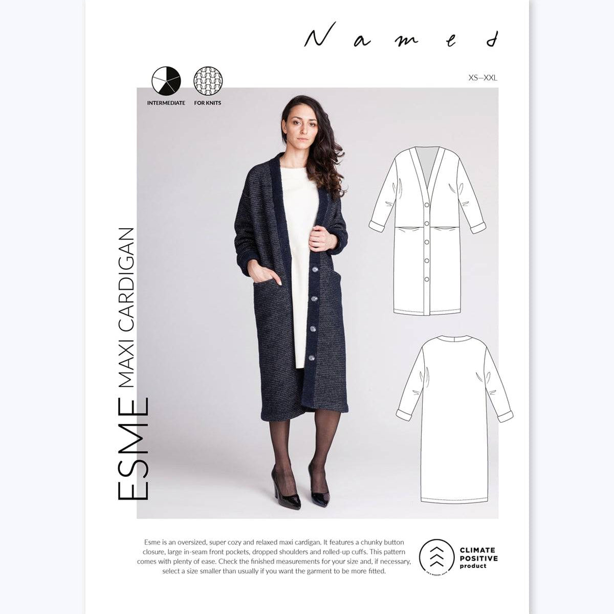 PDF Sewing Pattern | Esme maxi cardigan | Named Clothing