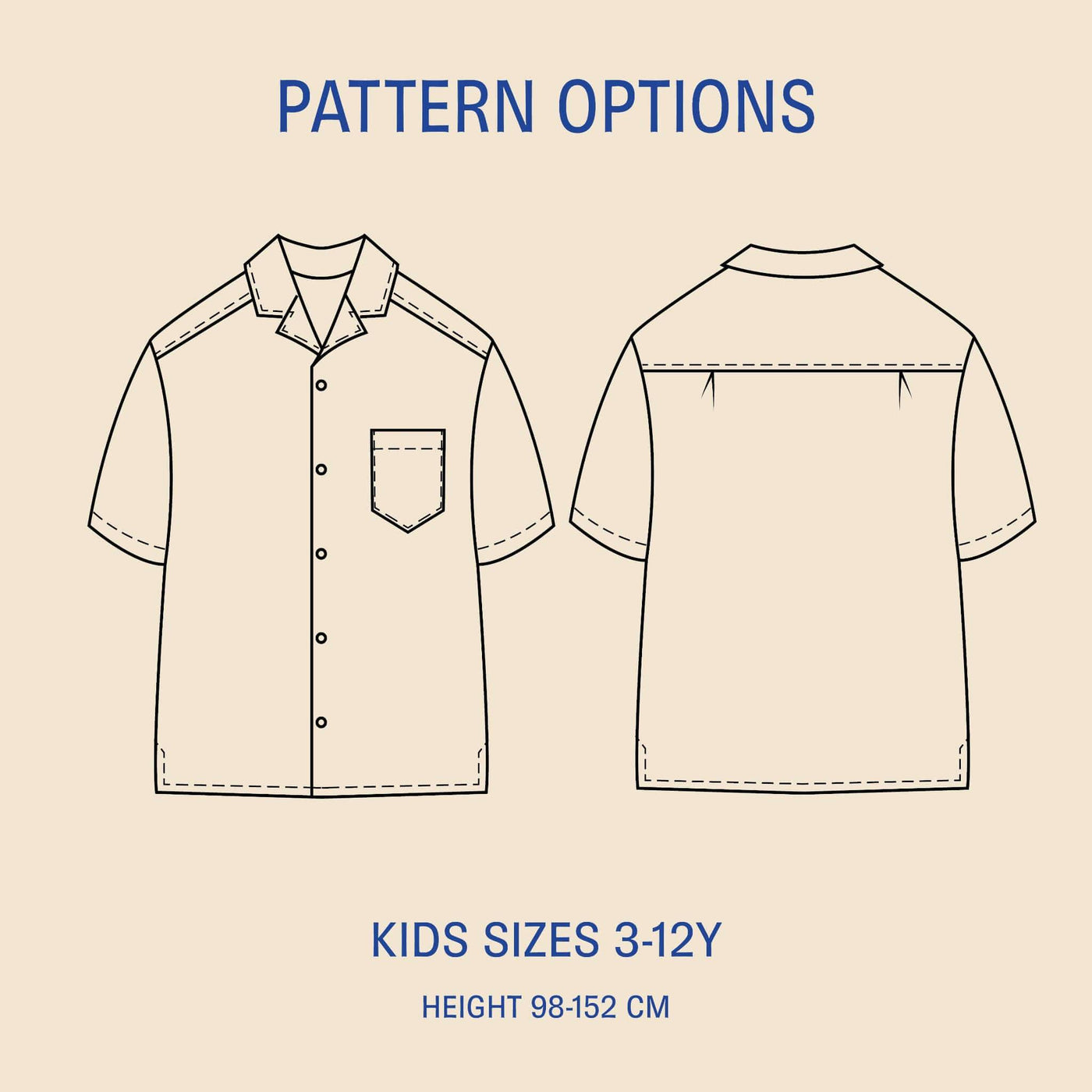 PDF Sewing Pattern | Kids Tropical Shirt | Wardrobe by Me