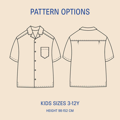 PDF Sewing Pattern | Kids Tropical Shirt | Wardrobe by Me