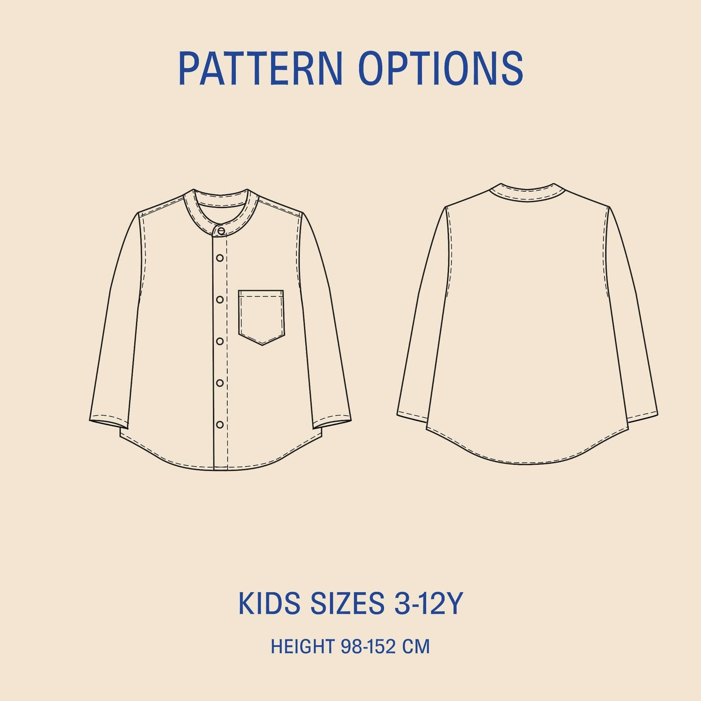 PDF Sewing Pattern | Kids Mini Jensen Shirt | Wardrobe by Me