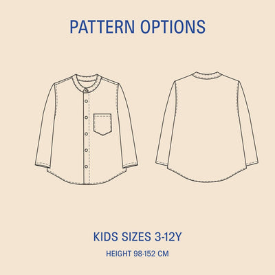 PDF Sewing Pattern | Kids Mini Jensen Shirt | Wardrobe by Me