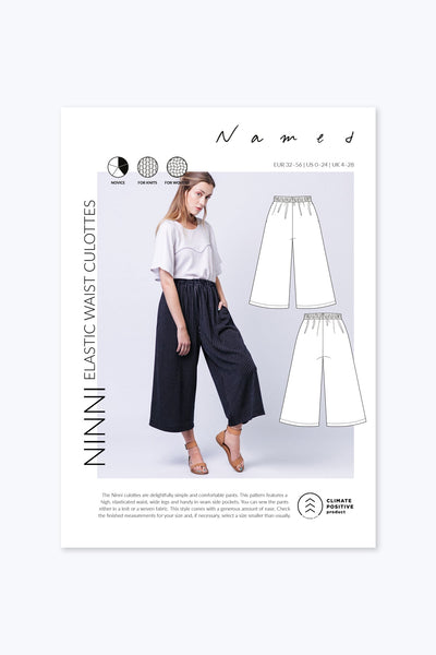 PDF Sewing Pattern | Ninni Elastic Waist Culottes | Named Clothing