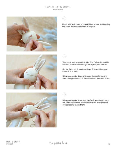 PDF Sewing Pattern | Bunny Stuffed Animal + Carrot Bed | Mes Petites Lunes 