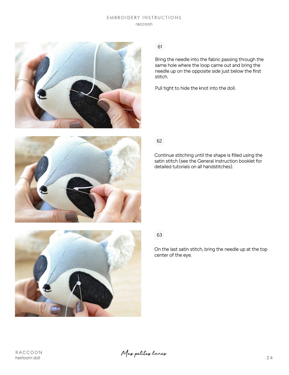 PDF Sewing Pattern | Raccoon | Mes Petites Lunes