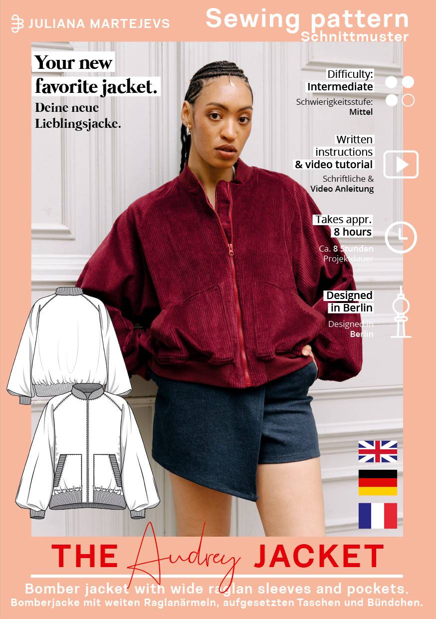 ジャケット・アウター HENRIK VIBSKOV DIAGRAM BOMBER Audrey Bomber Jacket PDF Sewing Pattern | Juliana Martejevs – Les