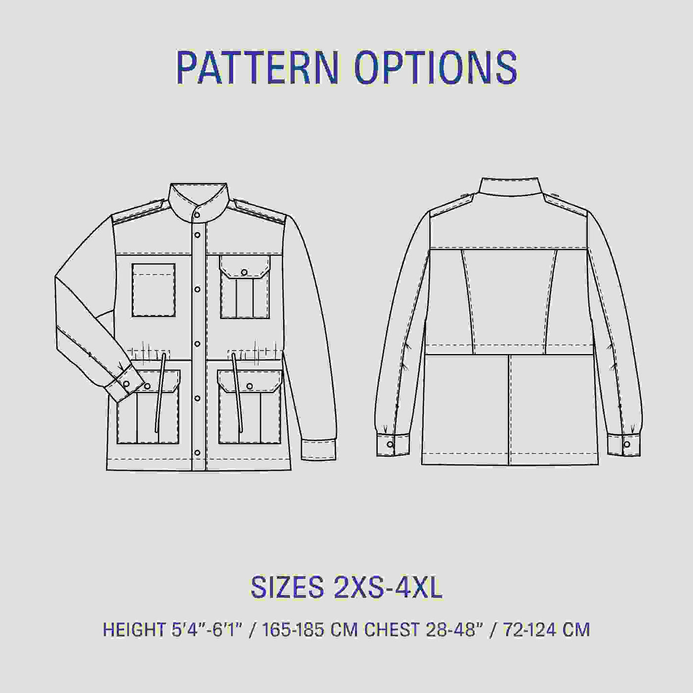 PDF Sewing Pattern | Utility jacket | Unisex | Wardrobe by Me