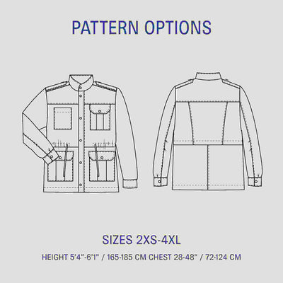 PDF Sewing Pattern | Utility jacket | Unisex | Wardrobe by Me