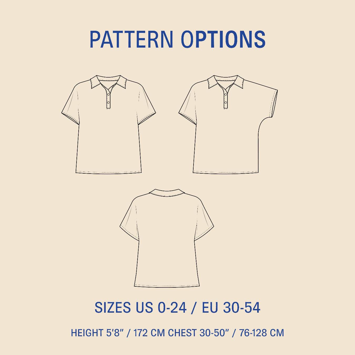 Pattern For Polo Polly Polo Shirt Sewing Pattern (PDF) | Les Tissées