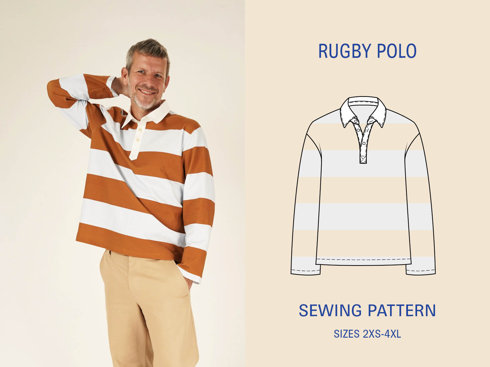 Classic Rugby Patterns Rugby Polo Shirt Sewing Pattern (PDF) | Les Tissées