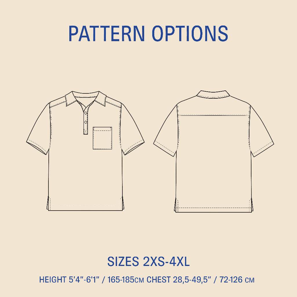 PDF Sewing Pattern | Woven Polo Shirt | Wardrobe by Me