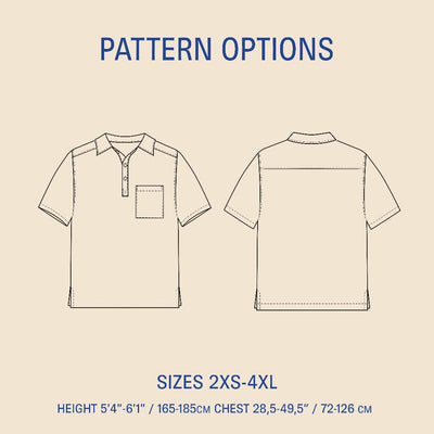 PDF Sewing Pattern | Woven Polo Shirt | Wardrobe by Me