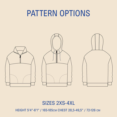 PDF Sewing Pattern | Zip Up Sweater | Unisex | Wardrobe by Me