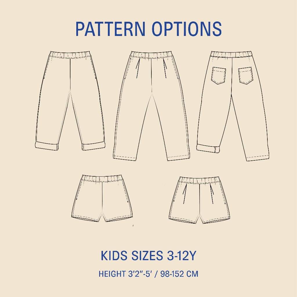 PDF Sewing Pattern | Kids' Volume Pants | Wardrobe by Me