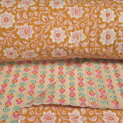 Reversible Quilted Cotton | Boho Stripe & Floral