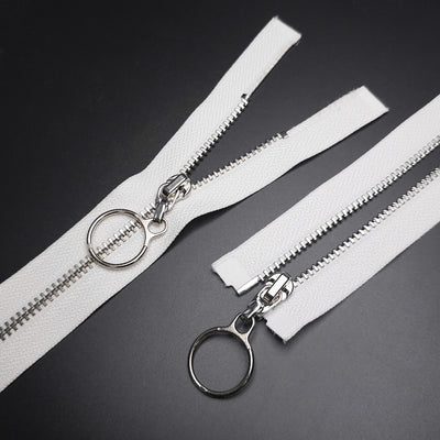 KKF | Open End Zipper | Nickel | #3 | 30'' - 76cm | White