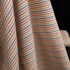 Cotton Seersucker | Fine Stripes | Peach & Toffee