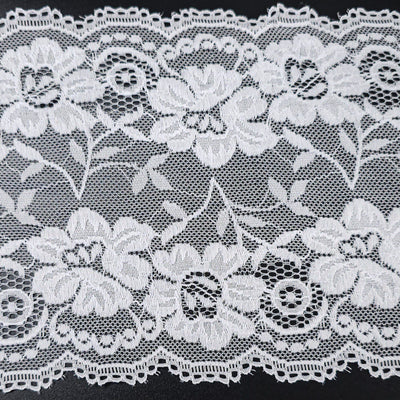 7 Wide White Lace Fabric Sewing Lace Ribbon Trim Elastic Stretchy Lace for  Crafting 5 Yard