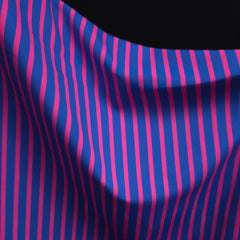 4-Way Stretch Swim Fabric | Cabana Club | Blue & Pink | Les Tissées Exclusive
