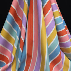 4-Way Stretch Swim Fabric | Sorbet Stripes | Pastel & White | Les Tissées Exclusive