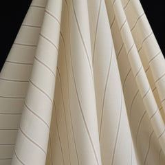 Organic Cotton Poplin | Neutral Stripe | Marigold Montreal Deadstock