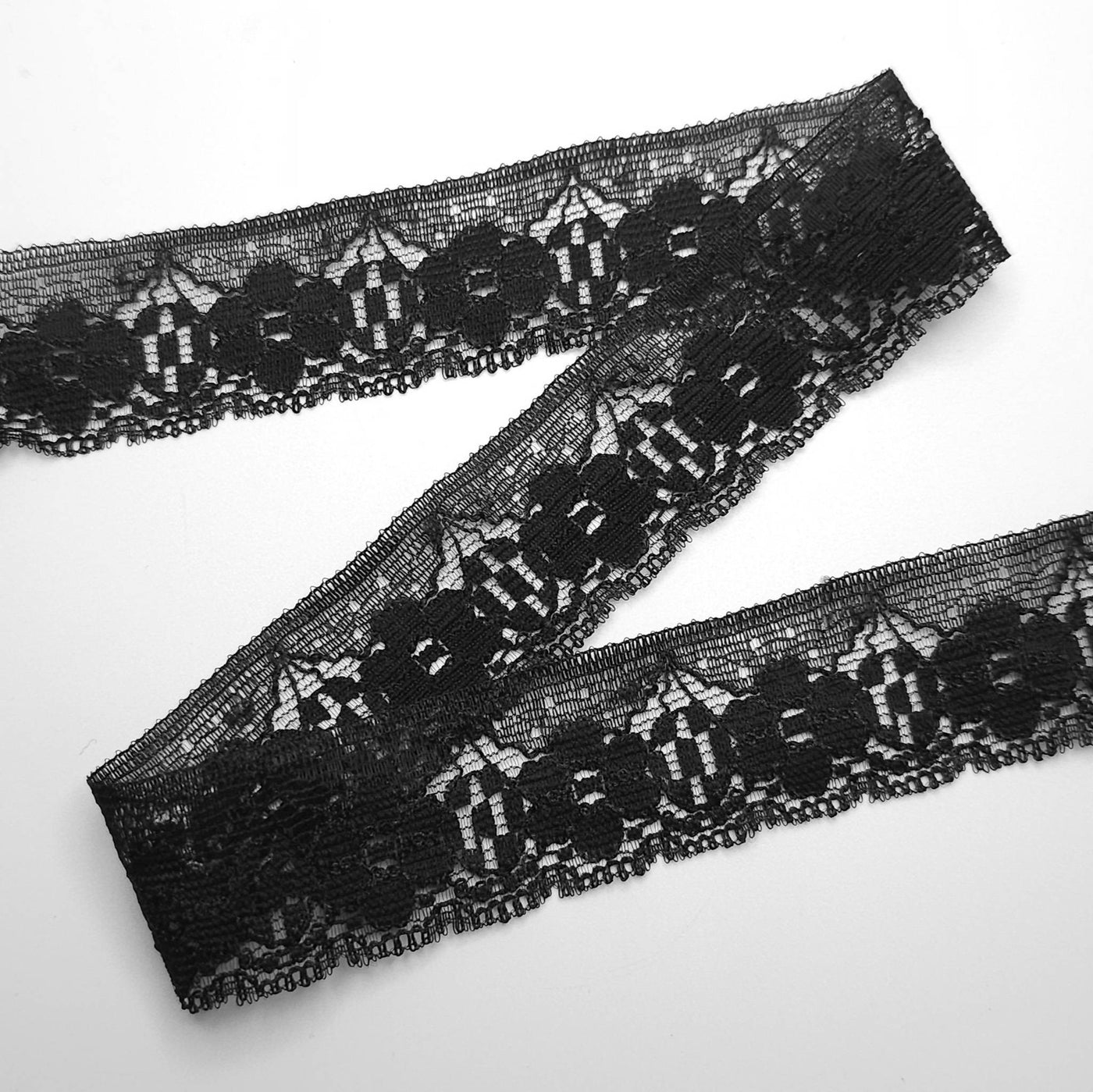 Decorative Lace Trim Ribbon | Black | 28 mm