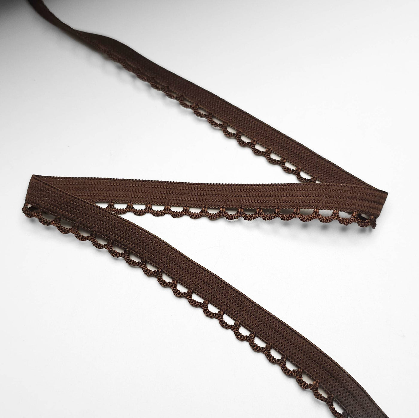 Picot Edge Elastic | Brown | 11 mm - 1/16"