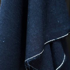 Mélange viscose et lin | Moucheté | Bleu marine