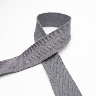 cotton twill tape 20mm gray