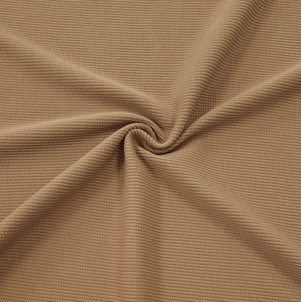 Organic Waffle Jersey | Tan | Minor Defect | 48 cm | END OF ROLL