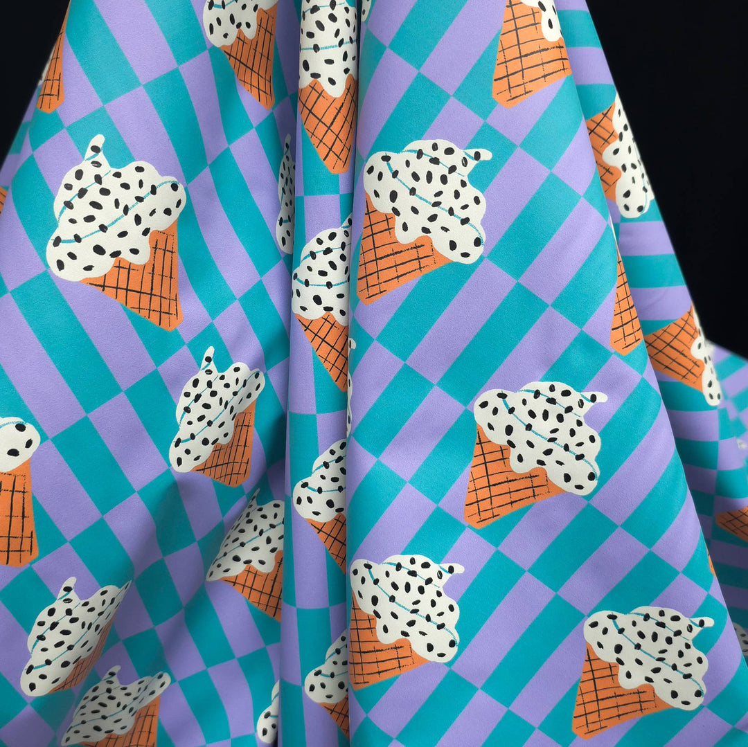 Printed Waterproof Fabric | Sprinkle Ice Cream Cones | OEKO-TEX