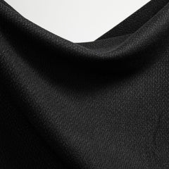 Wool Coating Fabric | Black Tone-on-Tone Herringbone