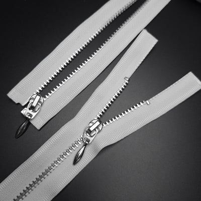 KKF Open End Zipper | Nickel | #3 | White | 34'' - 87cm