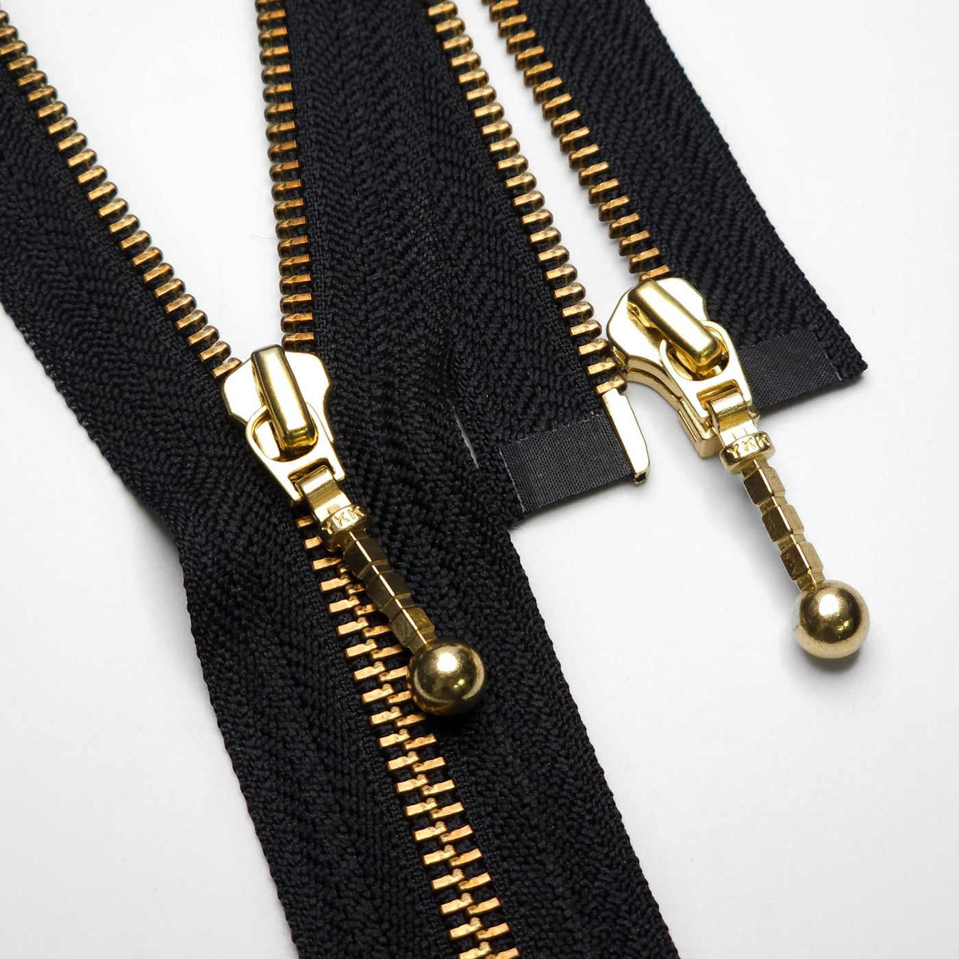 YKK | Open End Zipper | Metal | #5 | Black - Gold Teeth