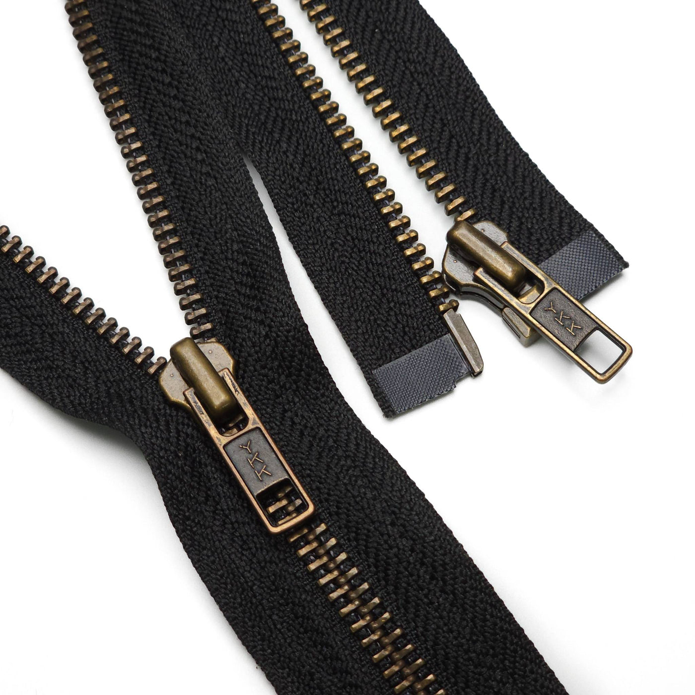 YKK | Open End Zipper | Metal | #5 | Black - Antique Gold Teeth