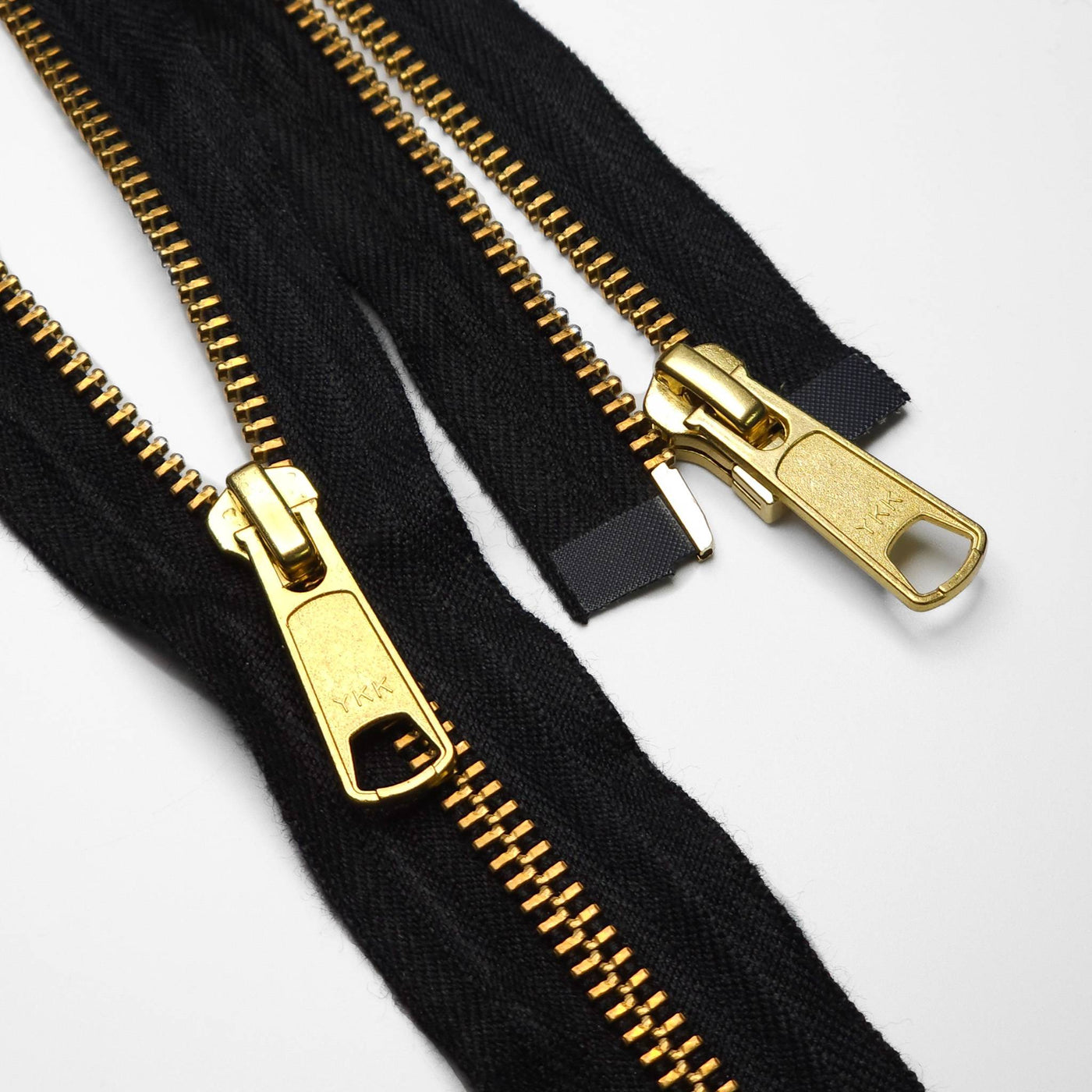 YKK | Open End Zipper | Metal | #5 | Black - Gold Teeth