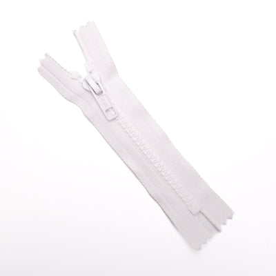 Closed End Molded Plastic Zipper | 4.5" / 11.5cm | White&nbsp;