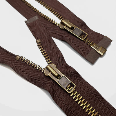 YKK | Open End Zipper | Metal | Brown | #10 | 26'' - 66 cm