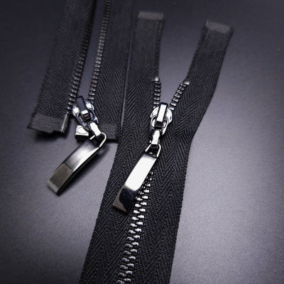 Open End Zipper | Nickel | Black | 19" - 49 cm