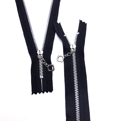 zipper 6 inch metal teeth black