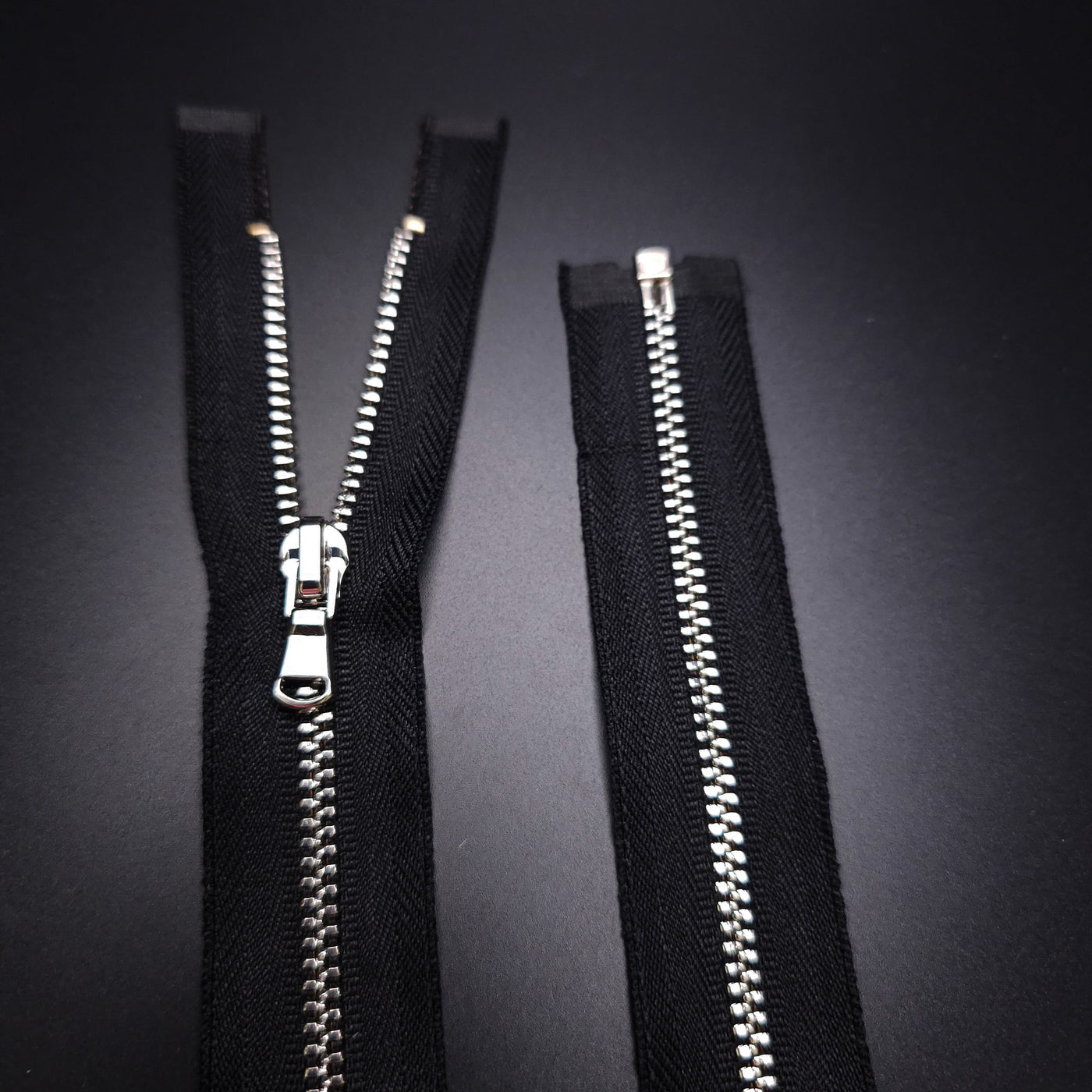 Open End Zipper | Nickel | Black | 19 3/4" - 50 cm