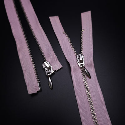 Open End Zipper | Nickel | Pink | 19 1/2" - 49.5 cm