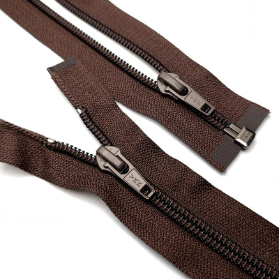 YKK | Open End Zipper | Nylon Coil | #7 | 21 3/4 - 55 cm | Brown