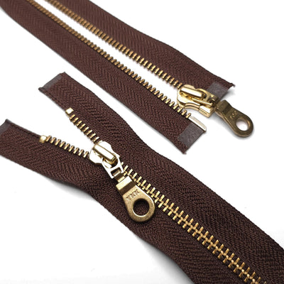 YKK | Open End Zipper | Metal | #5 | Brown | 32'' - 81.5 cm