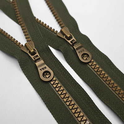YKK | Closed-End Zipper | Molded Plastic | Uniform Green | #5 | 8 3/4'' - 22 cm