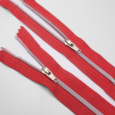 Closed End Zipper | Nylon Coil | #3 | Red | 5.5'' - 14 cm