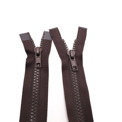 Open-End Zipper | Plastic | 2 Ways  | 39" - 99 cm | Brown