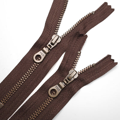 YKK | Closed End Zipper | Metal | Brown | #5 | 6'' - 15 cm